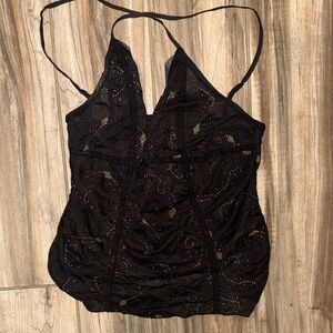 Free People Elegant Black Lace Women's Top